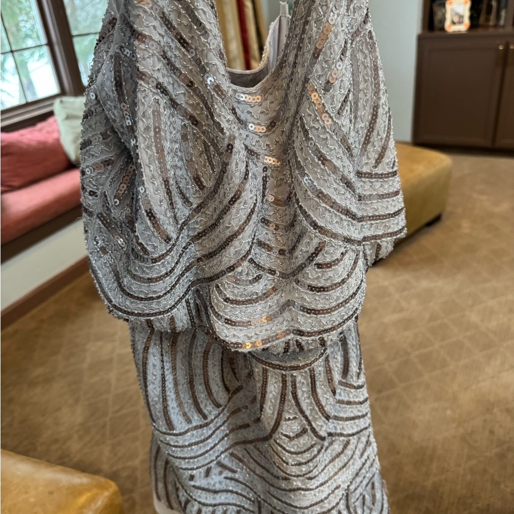 Endless Rose One Shoulder Silver Sequin Dress